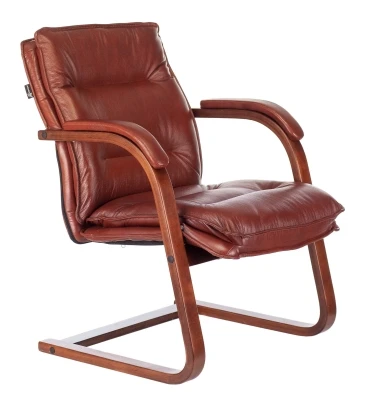 Конференц-кресло Бюрократ T-9927WALNUT-AV CF коричневая кожа