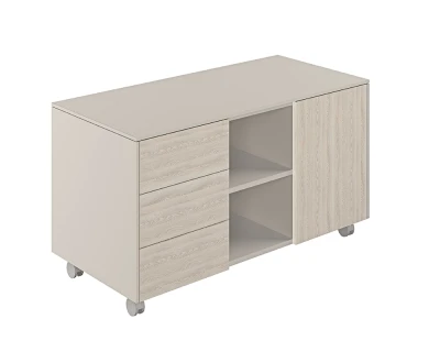 Тумба мобильная 3-х секционная обвязка GS, фасады YN/ NZ-0223.GS.YN/ 1224х564х620 обвязка GS, фасады YN