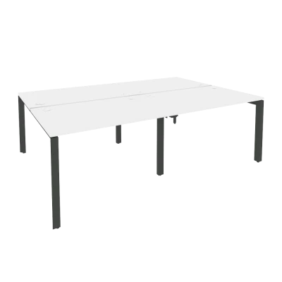 Рабочая станция на П-образном м/к Оникс/Onix Белый бриллиант/Антрацит металл O.MP-D.RS-4.2.8 2360*1635*750