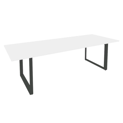 Стол переговорный на О-образном м/к Оникс Директ/Onix Direct Белый бриллиант/Антрацит металл O.MO-PRG-25 2580*980*750