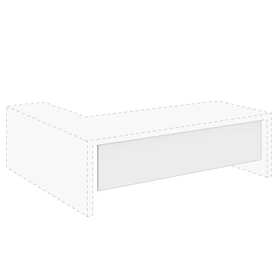 Царга стола Kyo / Кио, цвет Белый / Хром, размер: 218х45