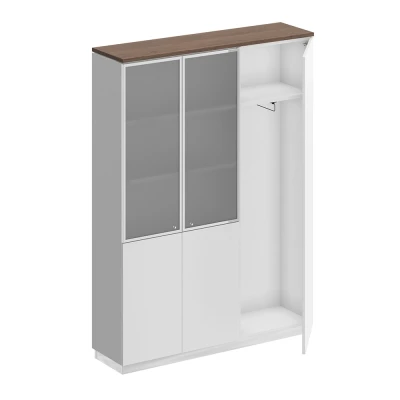 Шкаф комбинированный с гардеробом дуб гладстоун / белый премиум / белый премиум Сити/Браво, City/Bravo, размер: 1502x400x2034