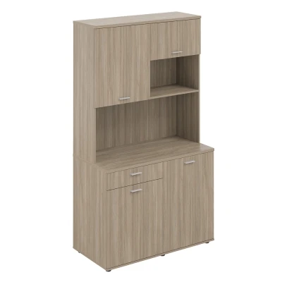  Офисная мини-кухня с ящиком, 1200х600х2135 / SG.1002.OD.OD /  корпус: дуб темный, фасады: дуб темный