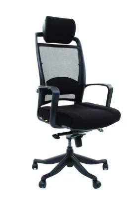 Кресло для руководителя Chairman 283 черная сетка, черная ткань