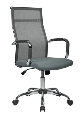 Кресло для руководителя Riva Арт / Art RCH 6017H серая сетка, серая ткань