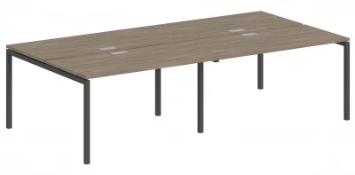 Рабочая станция 2800х1238х750 / профиль: 40х40 антрацит, столешницы дуб темный