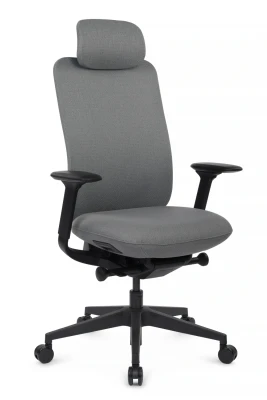 Кресло для персонала Riva Design Антлер / Antler EAN-001A серая сетка, серая ткань, сиденье слайдер