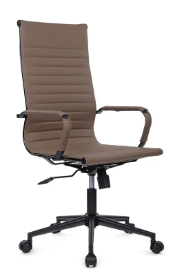 Кресло для руководителя Хьюго / Hugo RCH 6002-1SEB коричневая экокожа, черная крестовина
