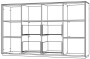  Шкаф средний со стеклом мат., 4 ящ., обвязка GS, фасады GS / NZ-0336.GS.GS /  2024х450х1200, обвязка GS, фасады GS, стекло матовое GLM - 1